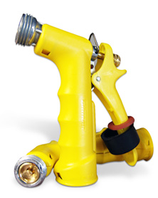 gilmore hose head is impact resistant, rustproof, mid-size, with a polymer body