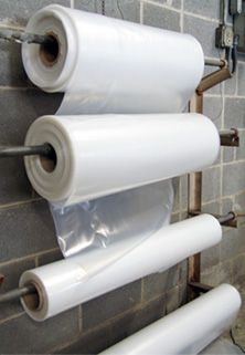 rolls of plastic wrapping